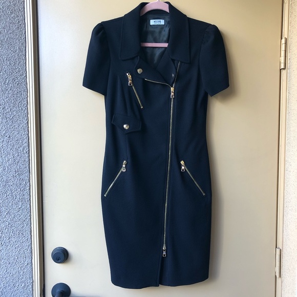 MOSCHINO cheapandchic black wool biker dress - Picture 3 of 8
